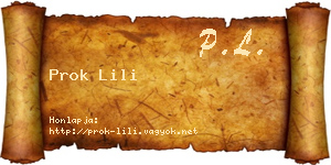 Prok Lili névjegykártya